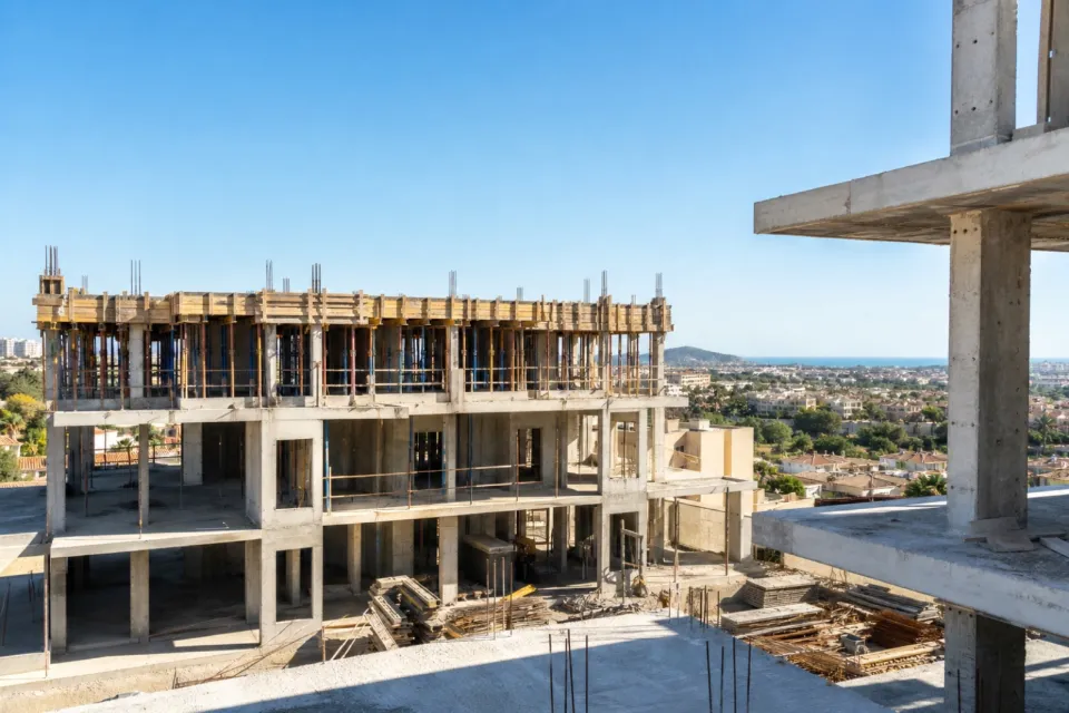 Villa en construcción con vistas panorámicas al mar en Casares
