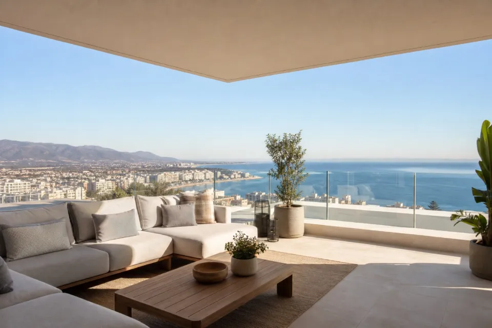 Apartamento con gran terraza con vistas al mar en Ibiza